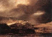 REMBRANDT Harmenszoon van Rijn Stormy Landscape wsty France oil painting reproduction
